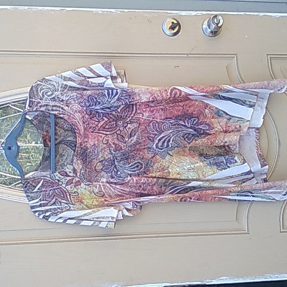 Espresso Floral Top with Flare Bottom - Picture 1 of 5